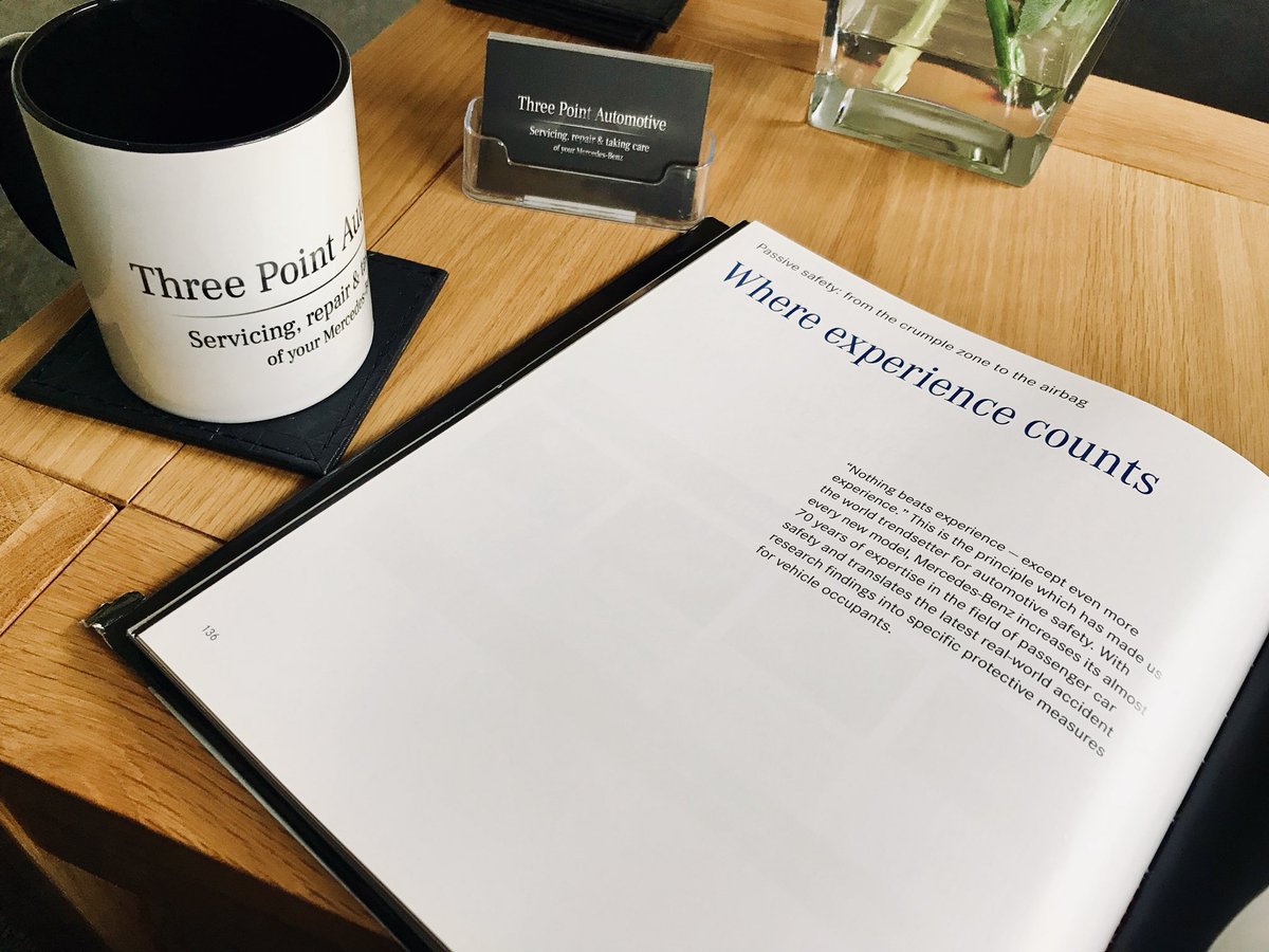 threepointautos's tweet photo. Phew! A busy start to the week, but a quick cup of coffee recharges the batteries while we flick through one of our many Mercedes-Benz books here in the waiting room at Three Point Automotive #WhereExperienceCounts #ThreePointAutomotive #NorthWales #Mercedes https://t.co/3u1PjEEK9J