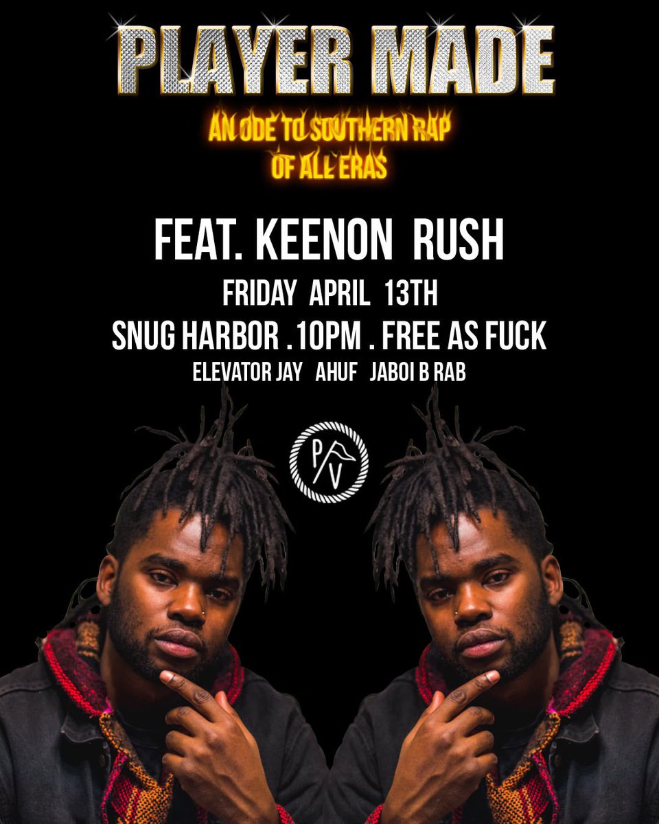 playermaderadio's tweet photo. IT’S THAT TIME AGAIN!!! CATCH @DJ_STRTR @djahuf & @elevatorjay SPINNIN’ THE BEST OF SOUTHERN RAP THIS FRIDAY AT @SnugRock ALSO, THE PLAYER PARTNER @KeenonRush WILL BE BLESSIN’ THE STAGE PROPER!!! #WePlayerMade 🔥🎲🎲🔥 https://t.co/Uu3GSfW7yL