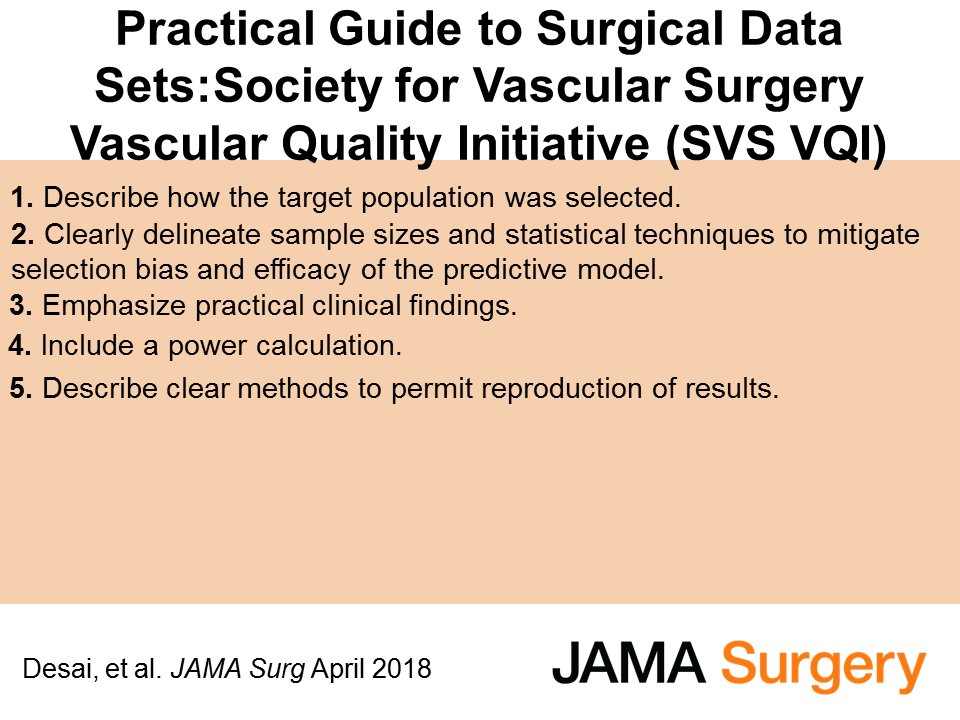 JAMASurgery's tweet photo. Guide to Statistics and Methods: @VascularSVS' Quality Improvement Program. Read more https://t.co/TeR8CYbKOn #SurgData #VisualAbstract https://t.co/Tw7RyGqGwv