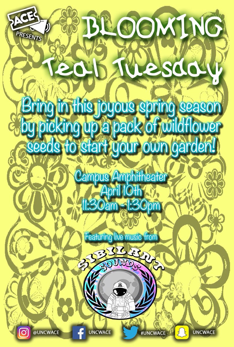 uncwace's tweet photo. Be sure to catch our spring Teal Tuesday tomorrow!! https://t.co/pjjGPFzHlY