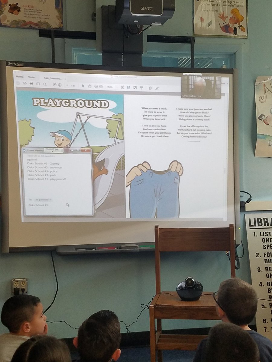Mrs_Rafter's tweet image. Today we listened and interacted with a real author who wrote the book, Guess Who Neighborhood, on @StreamableL! @OaksSchool3 #communityhelpers #learningwithtechnology