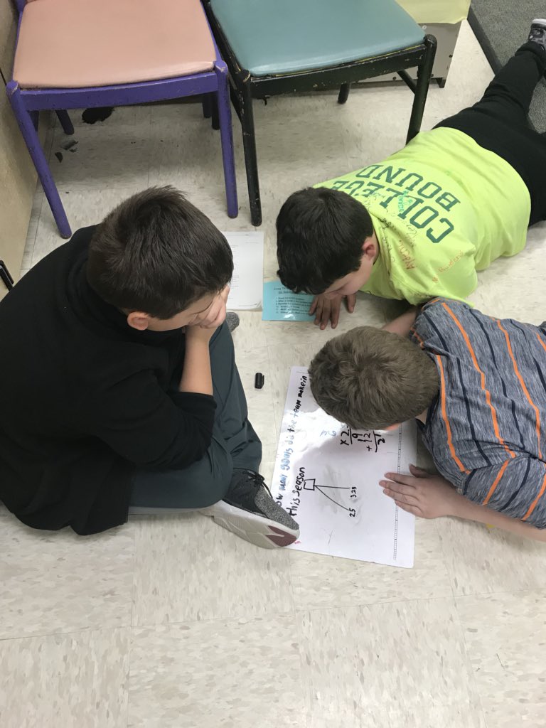 MrsSpierings5's tweet photo. Solving multiple step word problems in math using Greg Tang’s six steps. Great teamwork, 5th graders! #rockonwestwood #wdppride https://t.co/96YJ7i4VXQ