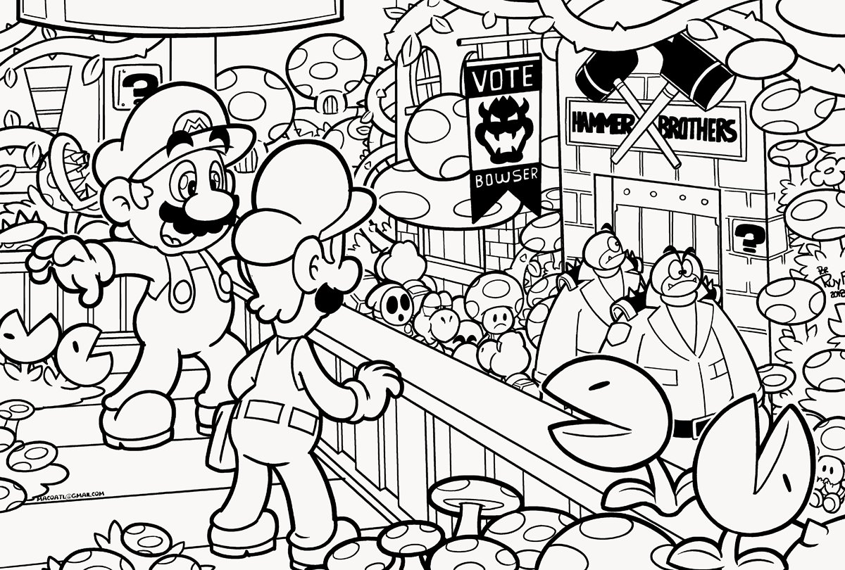 MACOATL on X: More pages from my remake of the Super Mario Bros Movie colouring  book, #supermariobrosmovie #Mushroomkingdom #Remake #ColoringBook #Nintendo  #SuperMario #Luigi #Goombas #Piranhaplant  / X
