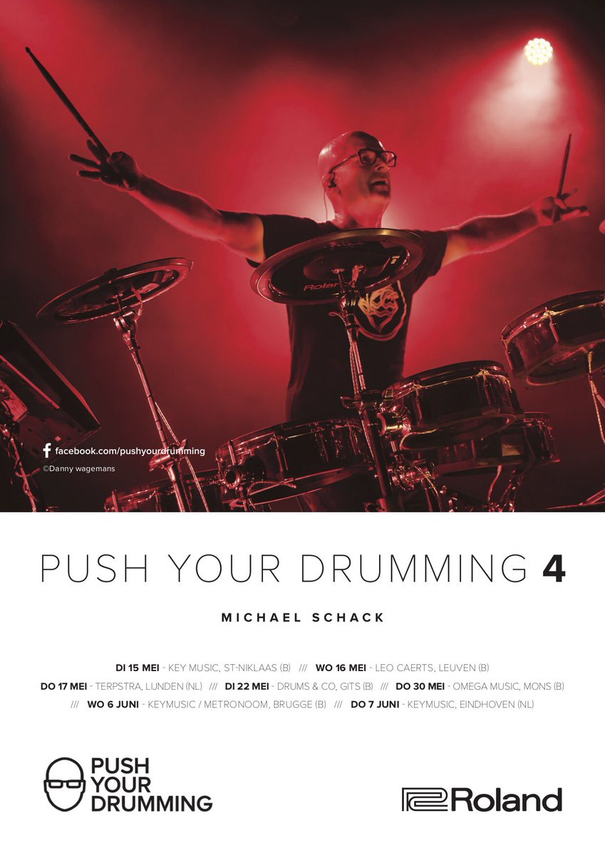 michaelschack's tweet photo. Welcome to the all new #PushYourDrumming edition #4 shows. First 7 shows : #belgium &amp; #netherlands 
.
@RolandBenelux @RolandGroup  @rolandmusikde https://t.co/Ow2OekX15s