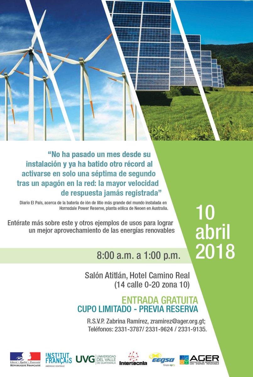 FranciaenGuate's tweet photo. 🍃¿Sabía que las energías renovables son fuentes de energía limpia e inagotable? Entérate mas sobre el tema y ejemplos de usos para lograr un mejor aprovechamiento de las #EnergiasRenovables #acciónclimática #demain https://t.co/EBMoSdgXDC