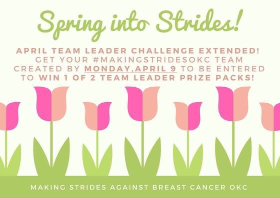 MSABC_OKC's tweet photo. Today is the #lastday to be entered to win a team leader prize pack - so  register NOW for the 2018 Making Strides Against Breast Cancer event at https://t.co/TC0rvcVCAz. #MakingStridesOKC https://t.co/diOBmuiDxS