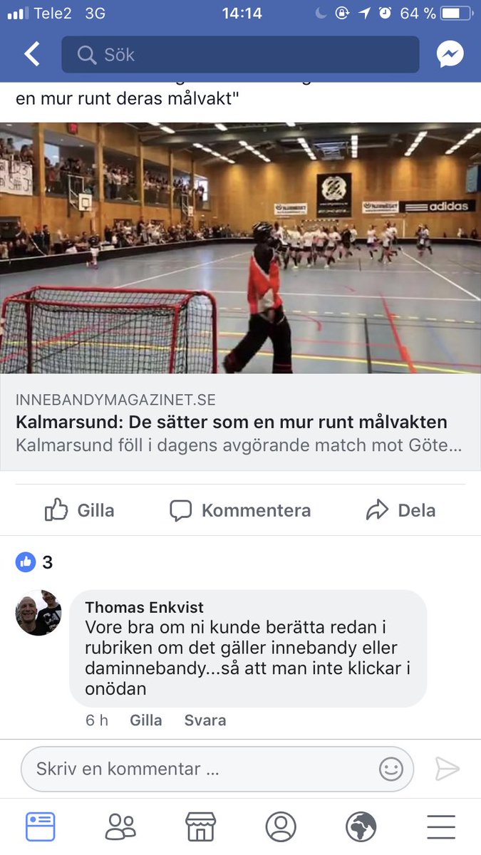 wihlmanoren's tweet photo. Kommentarer som dessa är något vi tjejer som håller på med idrott DAGLIGEN får höra, helt jävla sjukt hur idrottssamhället är format. https://t.co/H0Zo0y1Fsk