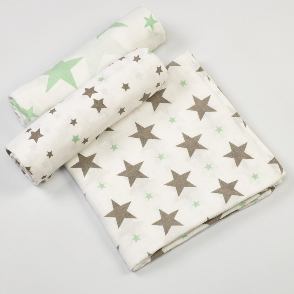 Croutique's tweet photo. Snuggle up your baby in the starry comfort of these charming mint &amp; grey muslin swaddles 👼🌟⭐.
>> https://t.co/582vtWmLyM https://t.co/QxfvIilGOD