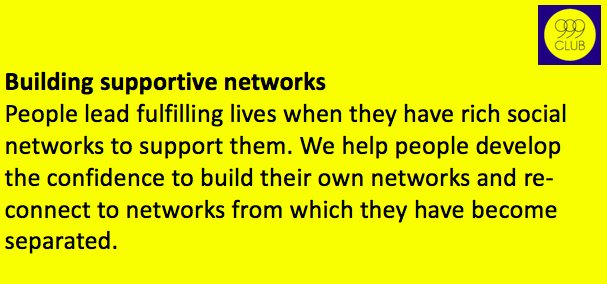 The999Club's tweet photo. We see people as having not just needs but also goals and capacities. We take the time to understand their goals and help them to expand their capacities in order to meet their needs.
#homeless #london #deptford #lewisham #roughsleeping #makingchangecount https://t.co/Lq75Ewnadl