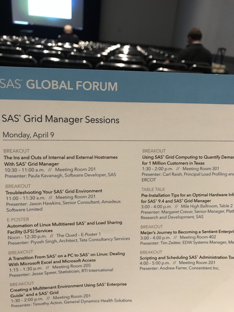 amberbuff_'s tweet photo. Lots of information on #SASGrid at #SASGF. https://t.co/uTTWISWi8n