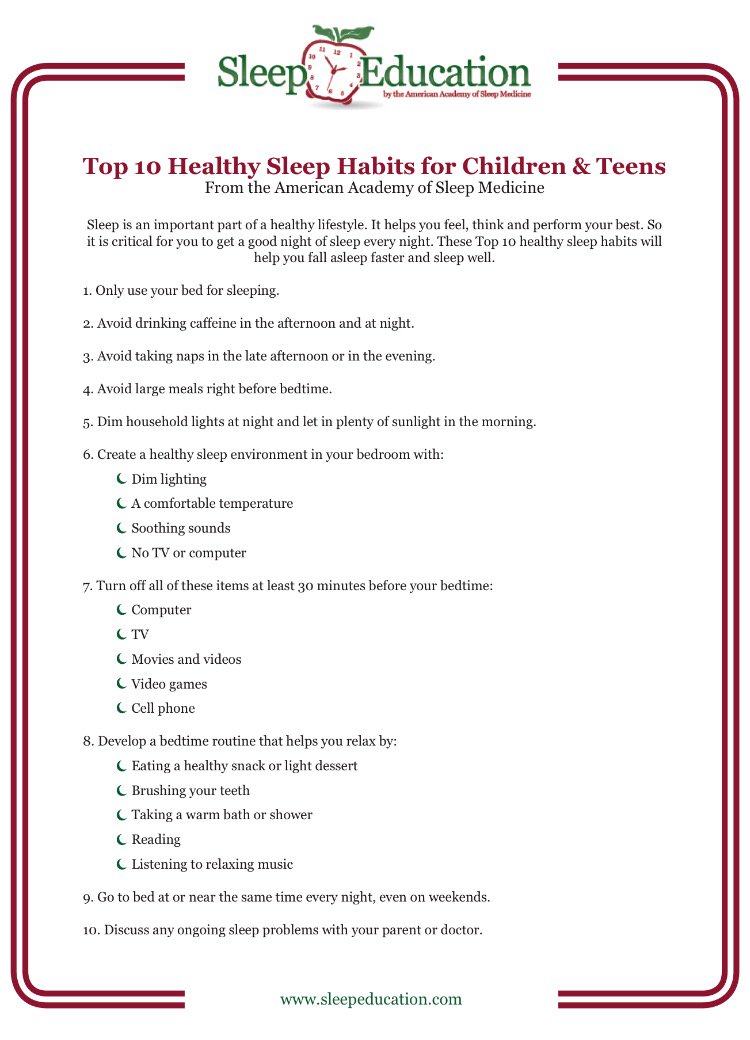 NH_Counselor's tweet photo. Parents, did you know that your elementary aged children need 9- 12 hours of sleep a night? Here are the Top 10 Healthy Sleep Habits from the American Academy of Sleep Medicine. Please help us in making sure that your children are well rested and able to be successful learners! https://t.co/9h04hcEBxz