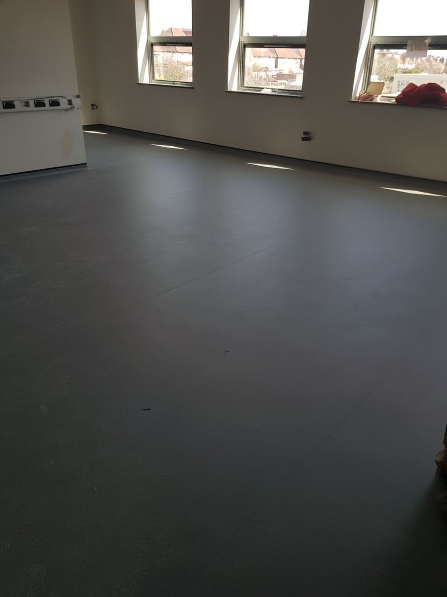 Progress continues on our EFA School schemes , plenty of #Tarkett Safetred Universal being installed again this week for #bowmerandkirkland #fitout #flooring #construction