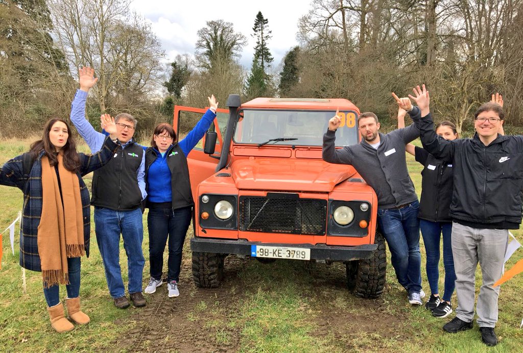 OrangeworksIE's tweet photo. The absolute craic #BlindDriving this afternoon @CartonHouse #BlindFoldDriving in #Landrover’s 🏁 https://t.co/TqUoq3yTmx