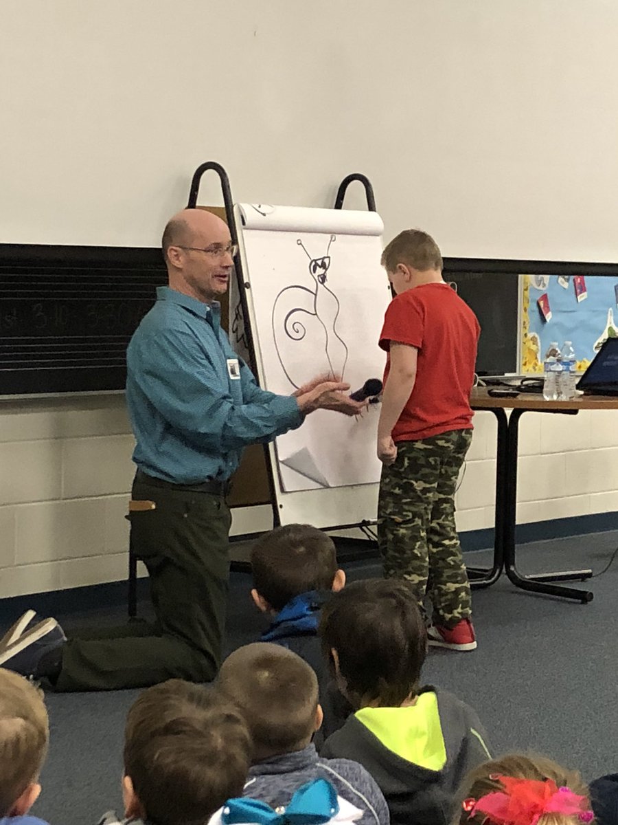 IndyACTaylor's tweet photo. @troycummings came to visit our @KitleyCougars 1st and 2nd grade readers today!  He taught us how anyone can be an author or illustrator!  Thank you @Scholastic for the author visit! https://t.co/Ns3iXo4sNS
