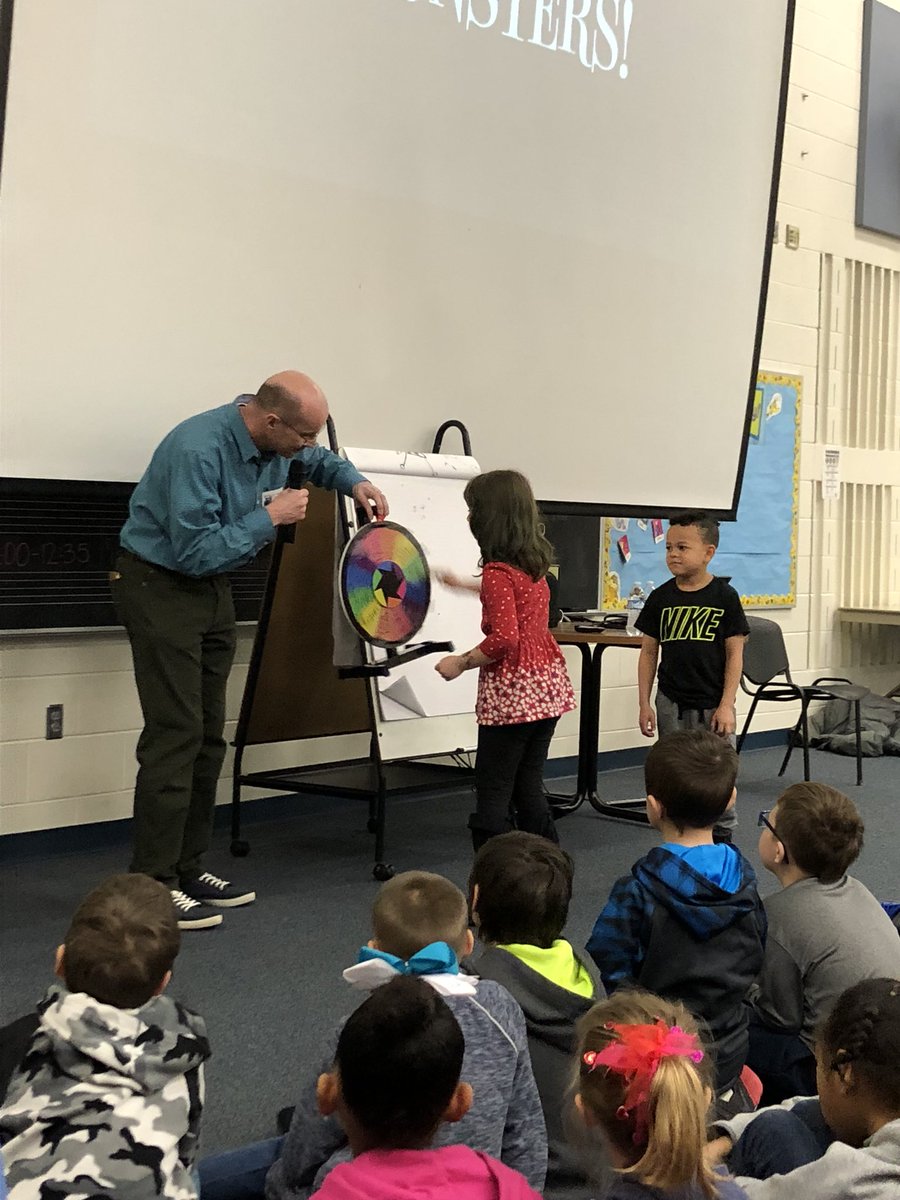 IndyACTaylor's tweet photo. @troycummings came to visit our @KitleyCougars 1st and 2nd grade readers today!  He taught us how anyone can be an author or illustrator!  Thank you @Scholastic for the author visit! https://t.co/Ns3iXo4sNS