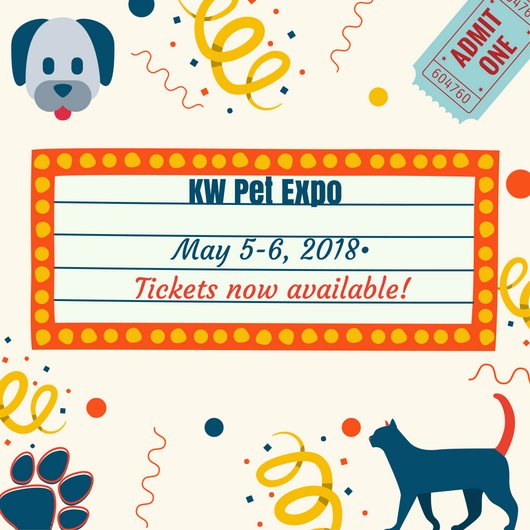 🎊📣 KW Pet Expo Tickets are now on SALE!! 📣 🎊 
 
Get your E-tickets now through our KW Pet Expo Website! 🎫

 ow.ly/xkOD30joy9s

#KWPetExpo #Showforpetlovers #thingstodoinkw
