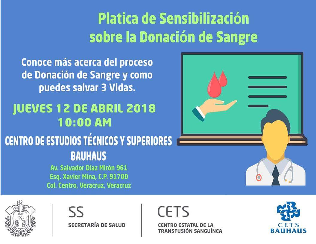 cetsver's tweet photo. Los esperamos este 12 de Abril en el Centro de Estudios Técnicos y Superiores BAUHAUS. #cetsver #Donavida https://t.co/Qgsuigdc0N