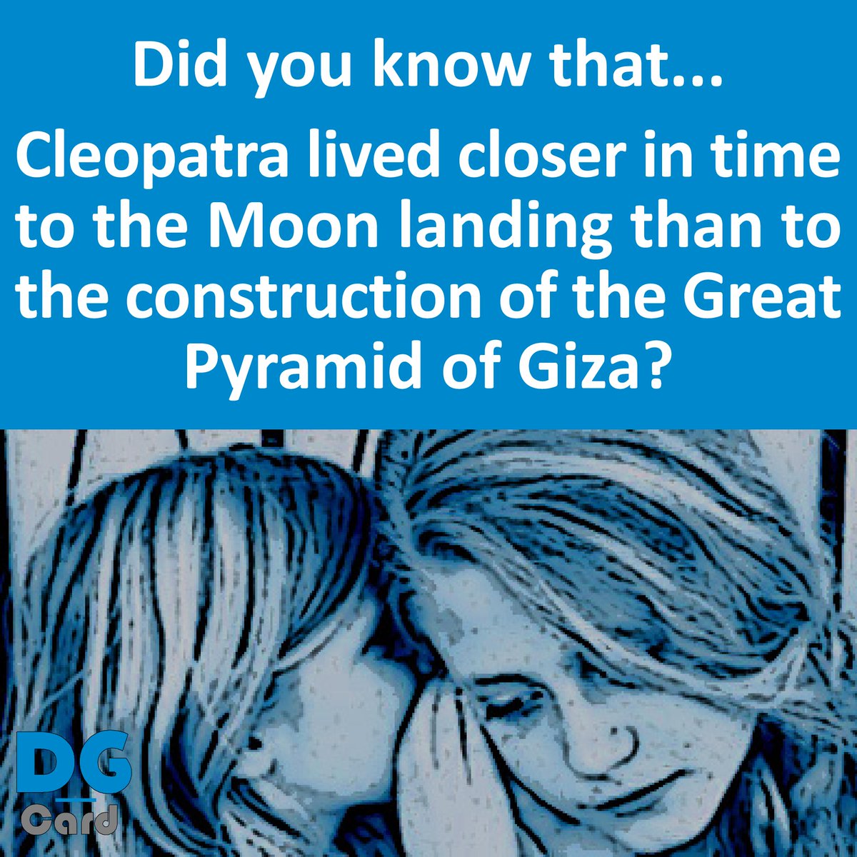 DG_Card's tweet image. @DG_Card Did you know that Cleopatra lived closer in time to the Moon landing than to the construction of the Great Pyramid of Giza? #Egyptians #Cleopatra #Moon #Giza #Pyramide Source: ijustlearnedthat.wordpress.com/2015/05/16/cle…
