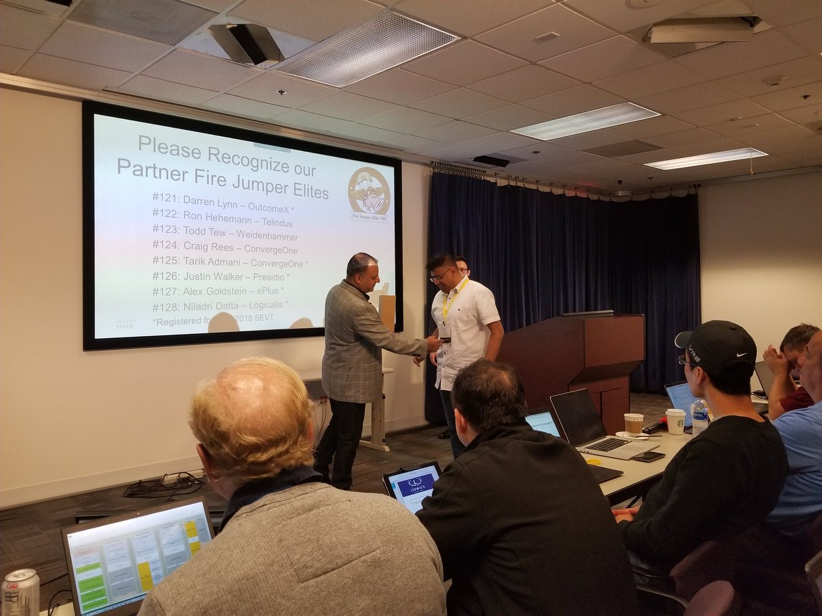JMalacko's tweet image. #logicalisus  Sr. Solution Architect @ndatta Niladri Datta recognized in the first round of recognized Cisco Security FireJumper Elite