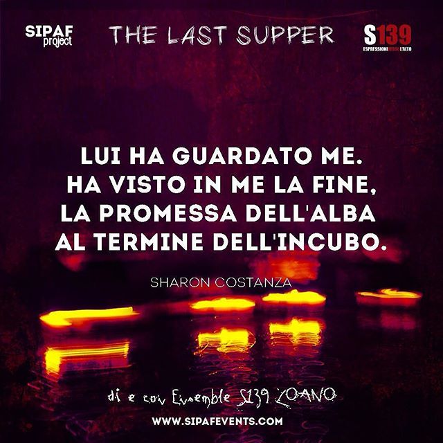 Sipafevents's tweet photo. Assaggio_06 The Last Supper
-
Lui ha guardato me. Ha visto in me la fine, la promessa dell'alba al termine dell'incubo.
@sharyrose 
#TheLastSupper
#sipaf #sipafproject #s139 #loano #igersloano #igersliguria #performance #ultimacena #evento #pasqua https://t.co/KHfxlx9hHk