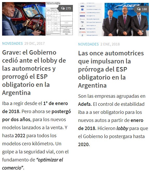 Motor1Argentina's tweet photo. En China, 12 automotrices se unieron para ofrecer control de estabilidad (ESP, ESC) de serie a partir de este año.
En Argentina, 11 automotrices se unieron para hacer lobby ante el Gobierno y postergarlo hasta 2020.
Más: https://t.co/j6Tq4HH9c1 https://t.co/s0fqg7fyje