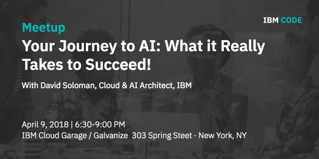 bethann_nyc's tweet image. No such thing as too many informed perspectives on succeeding with #enterpriseAI.  Looking forward to another #IBMCodeNYC meetup this evening with #AI &amp;amp; Cloud Solution Architect @dlsolomo.  meetup.com/NYCDEV/events/…