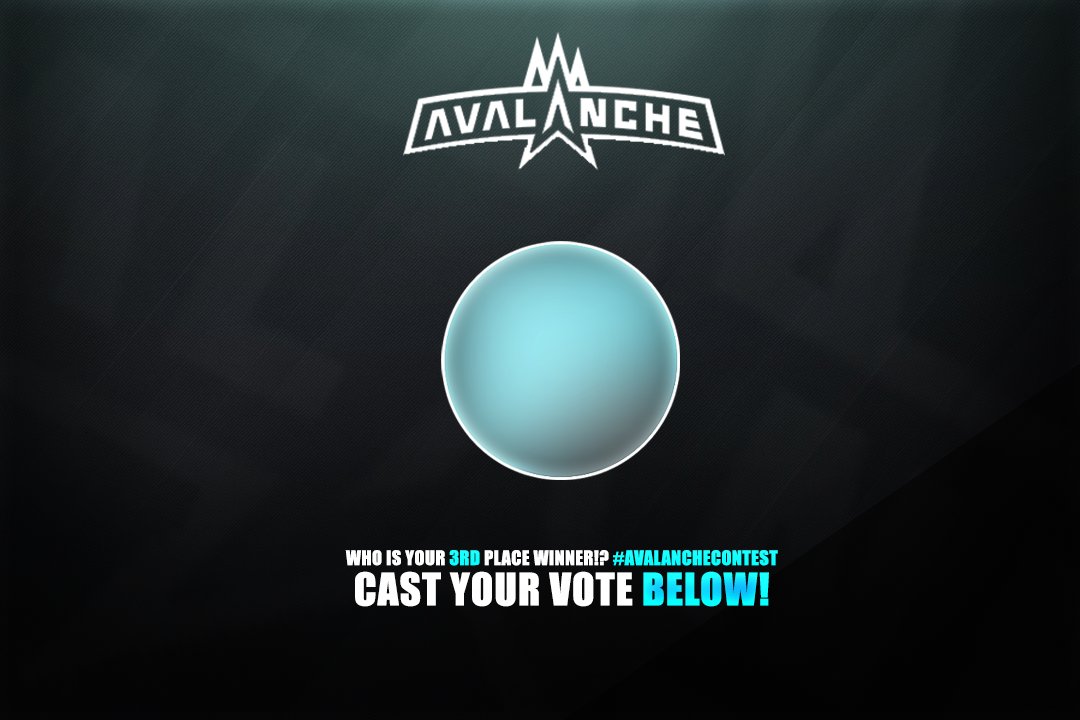 AvLEsports's tweet photo. Unfortunately the #AvaLancheContest has finally come to an end. But who will emerge from the Avalanche and who wil be burried underneath?!

20 RT's and we release the 3rd place winner RIGHT NOW!!

#AvaLancheInbound #BleedBlue https://t.co/81PzHzqKN8