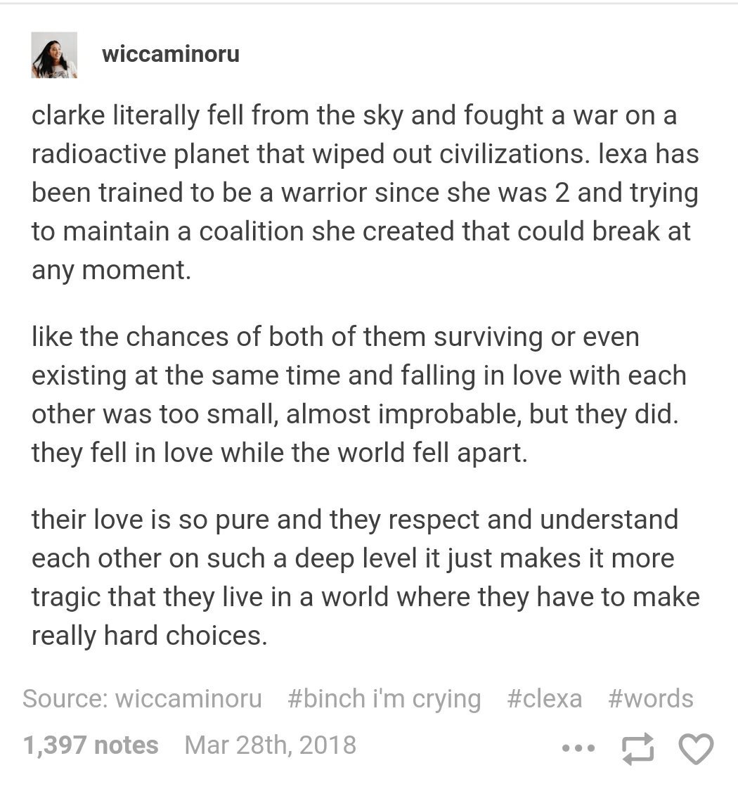 TheWorldOfClexa's tweet photo. 'They fell in love when the world fell apart.' #RememberClexa https://t.co/KtJqcOThz1