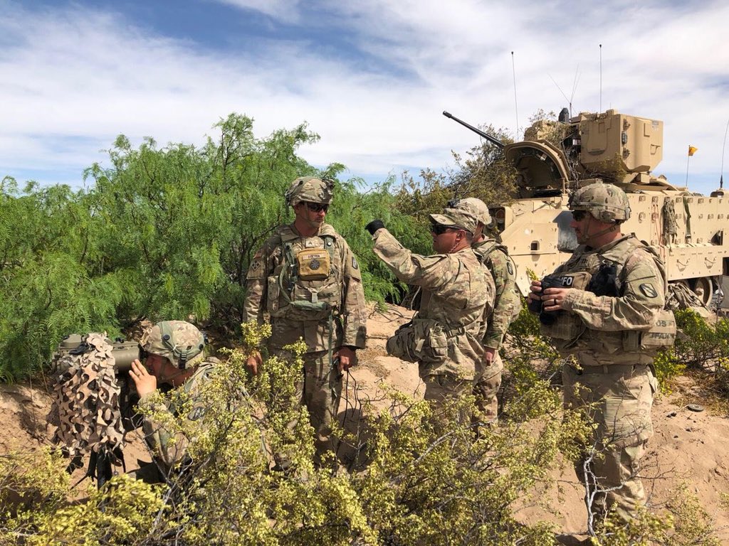 177th_BDE_CDR's tweet photo. .@tbmccaffrey @douglasfergusn @DogFaceSoldier proud to see our @FirstArmy OCTs leading from the front. Great partnership and teamwork happening at @FortBlissTexas with the @155ABCT.  #TrainForCombat https://t.co/i9hn98hv8W