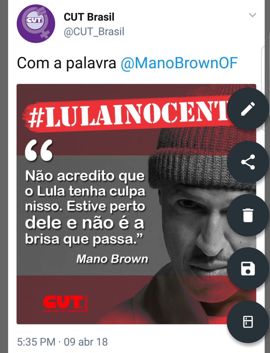 CrissPaiva's tweet photo. Cancela tudo rasga os processos liga pro STF solta o cara.
Ele não é culpado, não.
Não é a brisa que passa. https://t.co/LPTuZvg32N
