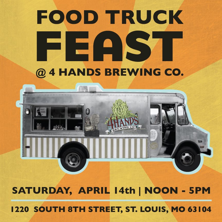 4HandsBrewingCo's tweet photo. Join us this Saturday for our annual Food Truck FEAST celebration! This is a FREE, all ages event. @BethBombara @essentialknots will be playing live tunes and @RackandClutch will be there for your retail fix! https://t.co/ya4QBQdb27
