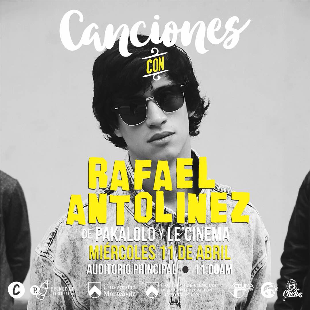 En este corte regresa "Canciones con"🎶  y el invitado especial es <a href="/PakaloloMusic/">Pakalolo</a> miembro de <a href="/lecinemaband/">LE' CINEMA</a>  ganadores del Festival de Nuevas Bandas 2017👏 Un rato rodeado de música. Este miércoles 11 de abril.

📍Lugar: Auditorio Principal
🕐 Hora: 11am

¡Acércate y disfruta!🔰
