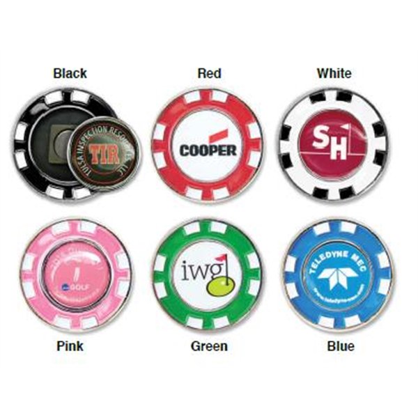 AMCPromotional's tweet photo. Solid #metal poker #chip with two-sided imprint and 1 inch removable #magnetic #ballmarker. Back side features fixed label #image for added exposure or co-op partnering. https://t.co/zgVqvMvZ2A https://t.co/v1E2EpDVxS
