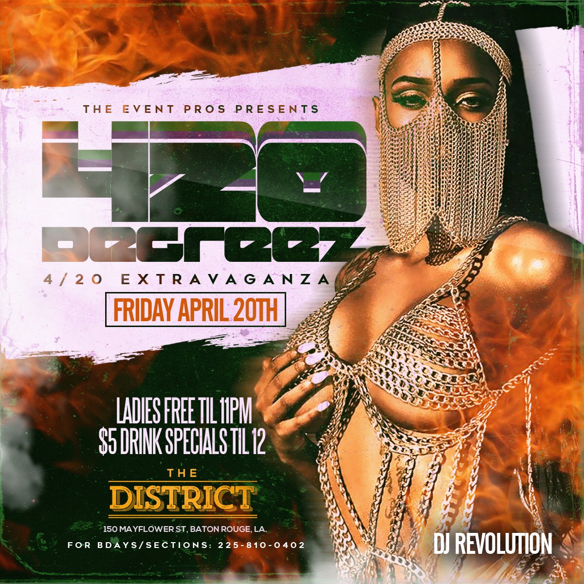 _JaeeeB18's tweet photo. Friday 4/20 ❗️❗️
“420 Degrees” @ The District Theatre 🔥
Ladies Free Til 11pm 💃🏽
$5 Drink Specials Til 12am 🍾
•••••••••••••••••••••
150 Mayflower St. ( Formerly Club XO )
Sounds By @_DjRevolution https://t.co/ofLzJDYJwy