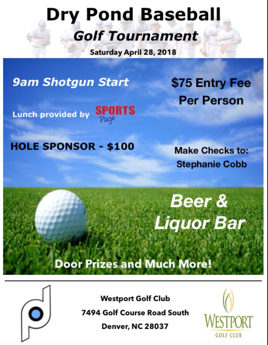 drypondbaseball's tweet photo. Don't forget to sign up for our golf tournament! ⚾️🍺⛳️ https://t.co/reLhAYQTRY