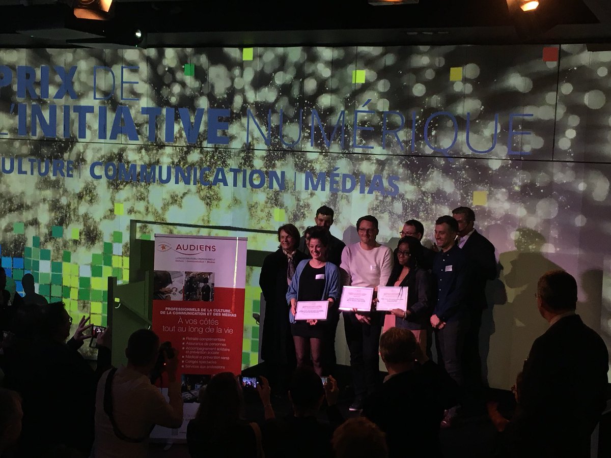 GroupeAudiens's tweet photo. Félicitations à nos #laureats @ImparatoApp @FabriqueDanse #AuNomDeMonPere et @Chai4books 🥇🥈🥉🏅 #PrixNumerique https://t.co/rUN8d8Z67v