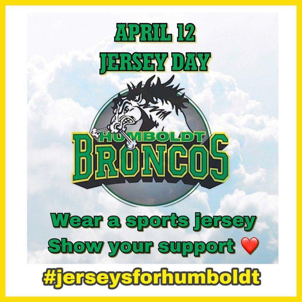 CMcGregor_RTT's tweet photo. Canada has 💔s. Please show your love and support to family, friends and teammates involved in this tragic accident. Jersey Day April 12th organized by hockey moms in Langley, BC #jerseysforhumboldt https://t.co/RDj0JBIu9n