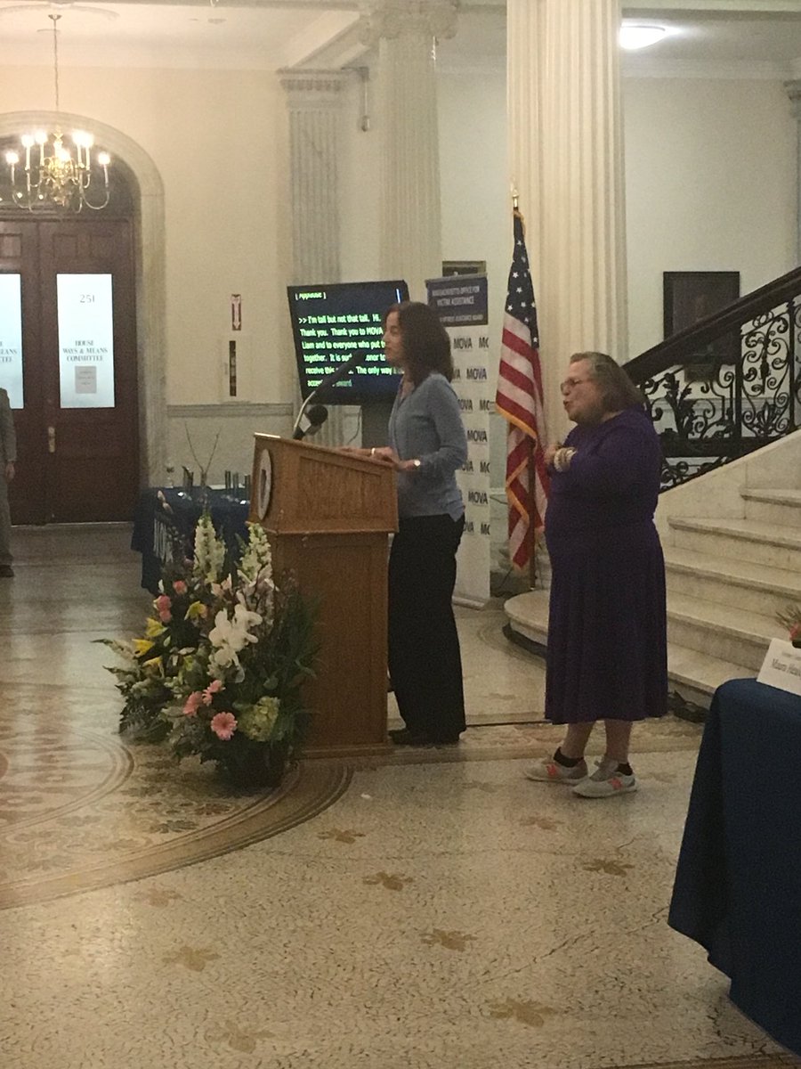 MassMOVA's tweet photo. Congrats to Monica Moran on receiving the 2018 Access to Justice Award #VRM18 https://t.co/iedkBUUC4i