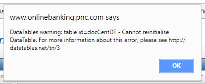 g33klady's tweet photo. DataTables, am I right? #bugmagnet #baderrormessages https://t.co/BLNuYJBNuZ