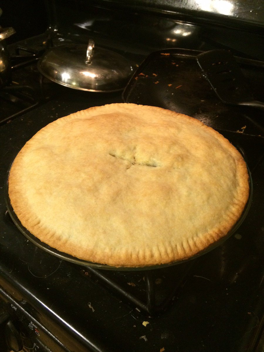 candressalazar's tweet photo. @nancybbakes @Zacksky22 @RichardPBurr @chetnamakan @bake_therapist @marthacollison @luistroyano @Treaclebakes @normcalder @iain_watters @EnwezorN Here was the  chicken pot pie you inspired us to make @nancybbakes! It was mediocre compared to your stuff, but it's a start. We don't care what the #Malejudge thinks either. ;) #Bakingbuds https://t.co/VC4gzfP2t2