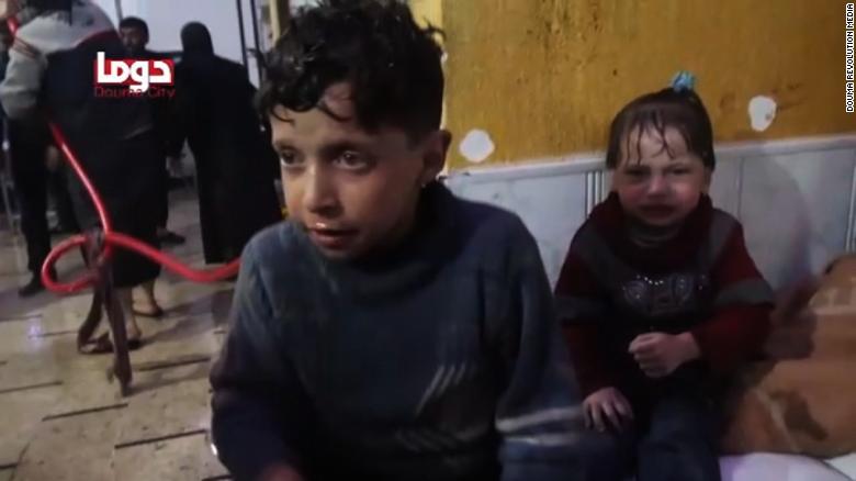 CNN's tweet photo. Gassed where they had hidden, Syrian families were killed in minutes.

11 people from one family and eight from another were killed, according to a list of the dead compiled by the White Helmets organization and obtained by CNN https://t.co/dDtPizF11o https://t.co/WijIcmTg9Z