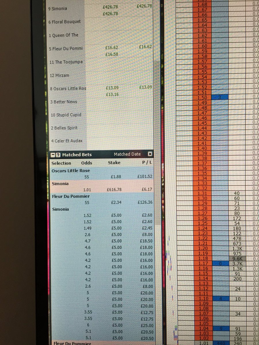 Some very good prices matched in place market #betfair #betfairexchange #thegeekstoy #horseracing #winning
