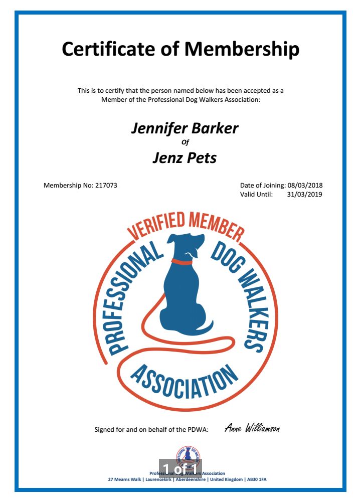 Jenzpets1's tweet photo. Pleased to announce that I am now an accredited member of the Professional Dog Walkers Association 🐕🐶😚 https://t.co/xy9FXPsb3e