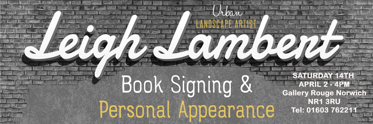 THIS SATURDAY!!! <a href="/Leigh__Lambert/">Leigh Lambert  🎨</a> will be on his way to @GalleryRouge Norwich. A wonderful chance to meet the man behind the bricks. On the day Leigh will also be signing his new special limited edition book.

Please contact the gallery for further information.