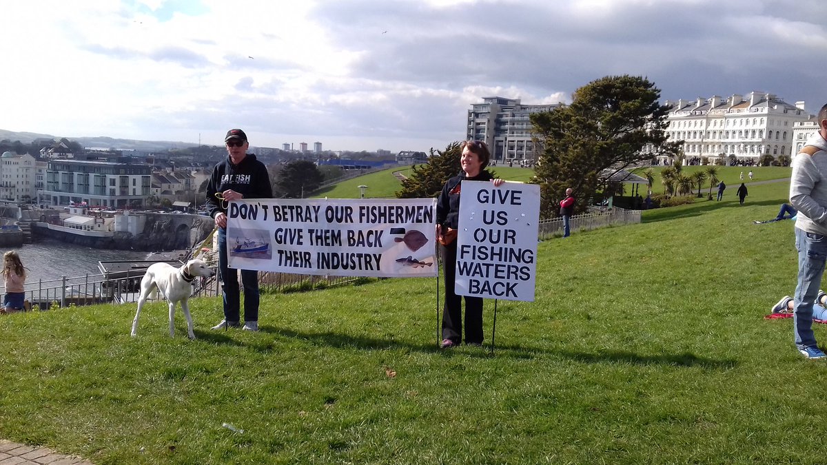 BritIann007's tweet photo. #FFL #ProtestEUFishingQuotas 
#Plymouth
Only 9% of OUR OWN FISH  from British Waters is UNACCEPTABLE
 @theresa_may  @johnredwood @andrealeadsom @Jacob_Rees_Mogg @RachelSJohnson https://t.co/FBWhEp7JmE
