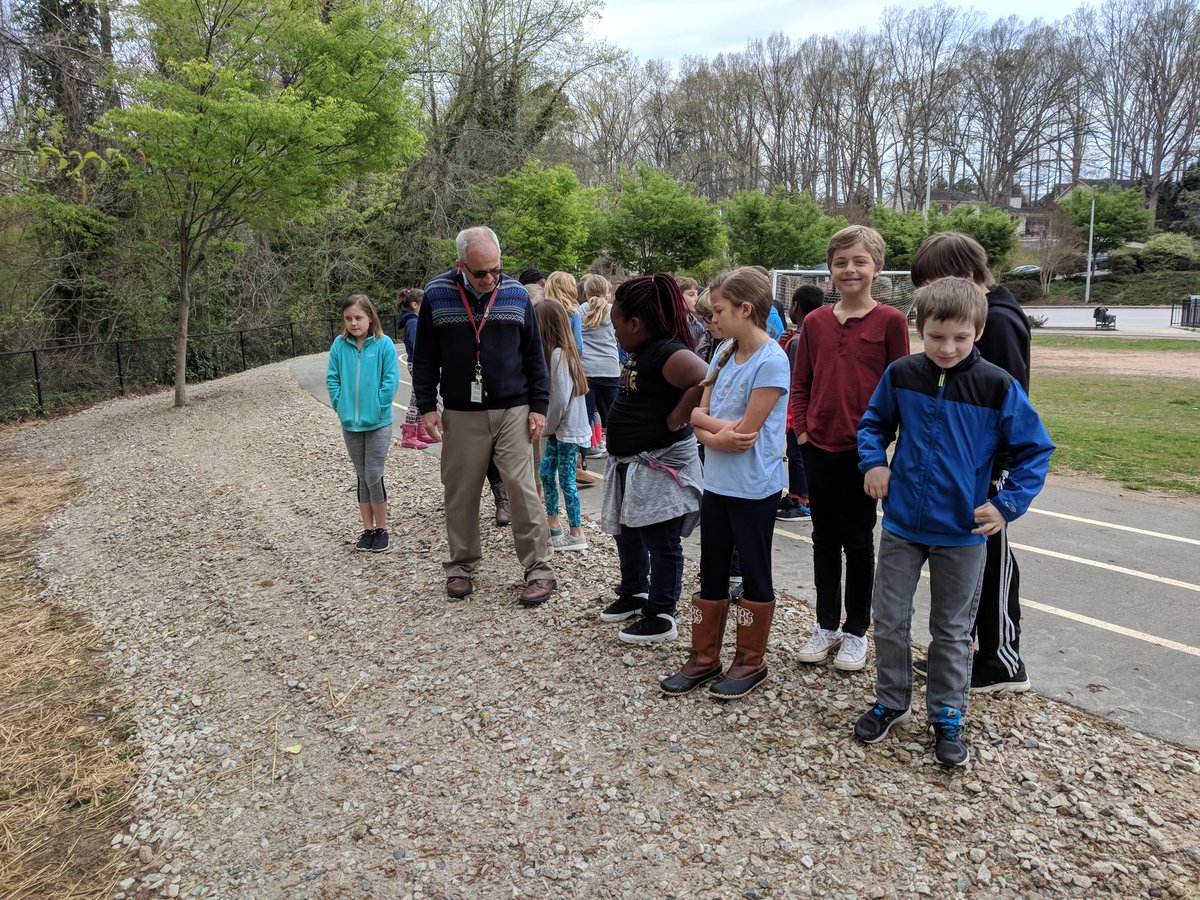 RootITF's tweet photo. "Saving Our School" STEM PBL comes full circle as PTA contracted to have erosion repairs made along track based student project recommendations @stemrootelem @RootElem @STEM_WCPSS https://t.co/XLxIOiti85