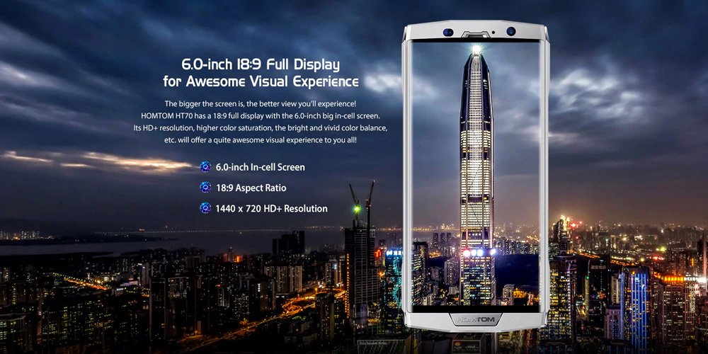 celularactual's tweet image. Lanzan el #HOMTOM #HT70 un #Android con un procesador de 8 núcleos, 4GB en RAM, 64GB en ROM y con una súper batería de 10,000 mAh en un diseño delgado - ¡ya está a la venta! celularactual.mx/2018/04/09/hom…