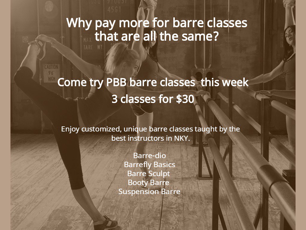 PilatesBB's tweet photo. Come try PBB's exciting line up of barre classes!

3 for $30

https://t.co/mR8JvqxbJ8
https://t.co/XfkcOfBDzv

#nkypbb #pilatesbodybarre #pbbisawesome https://t.co/FzWHRewg5X