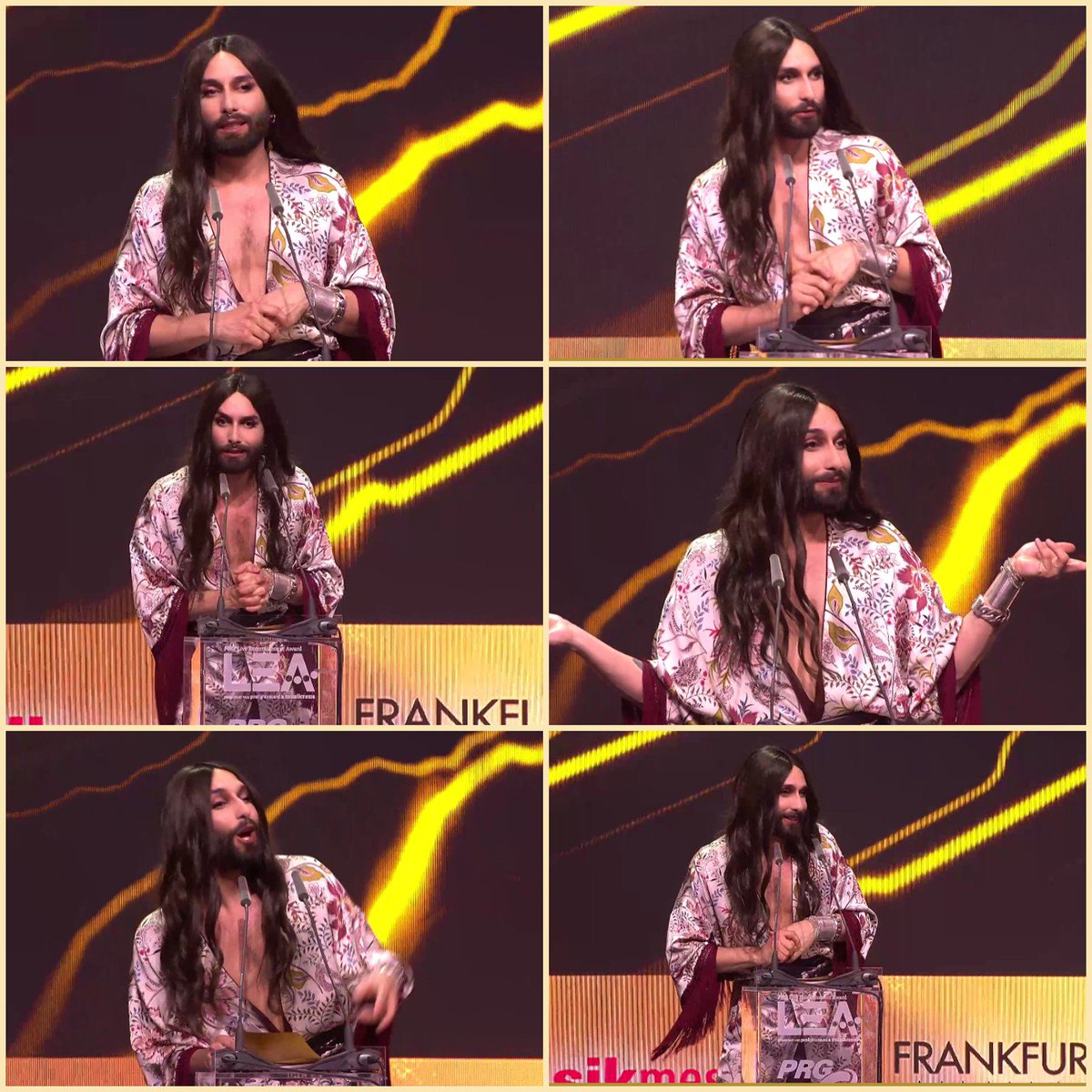 LeenaPilviniemi's tweet photo. 9.4.2018 CONCHITA  at #lea2018 in #Frankfurt #leaaward #PRGLEA  #Conchita #ConchitaWurst https://t.co/OJWpaQLQx7