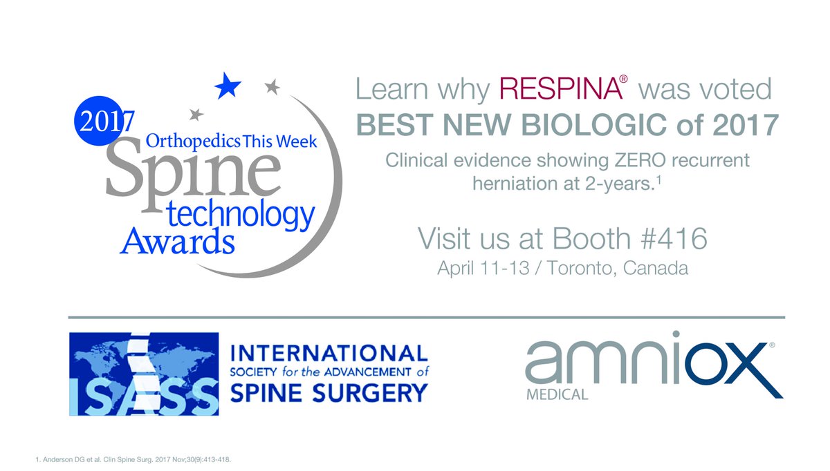 BTISurgical's tweet photo. See you in Toronto! @ISASSorg #ISASS18

#RESPINA https://t.co/qArGPSQ6fW